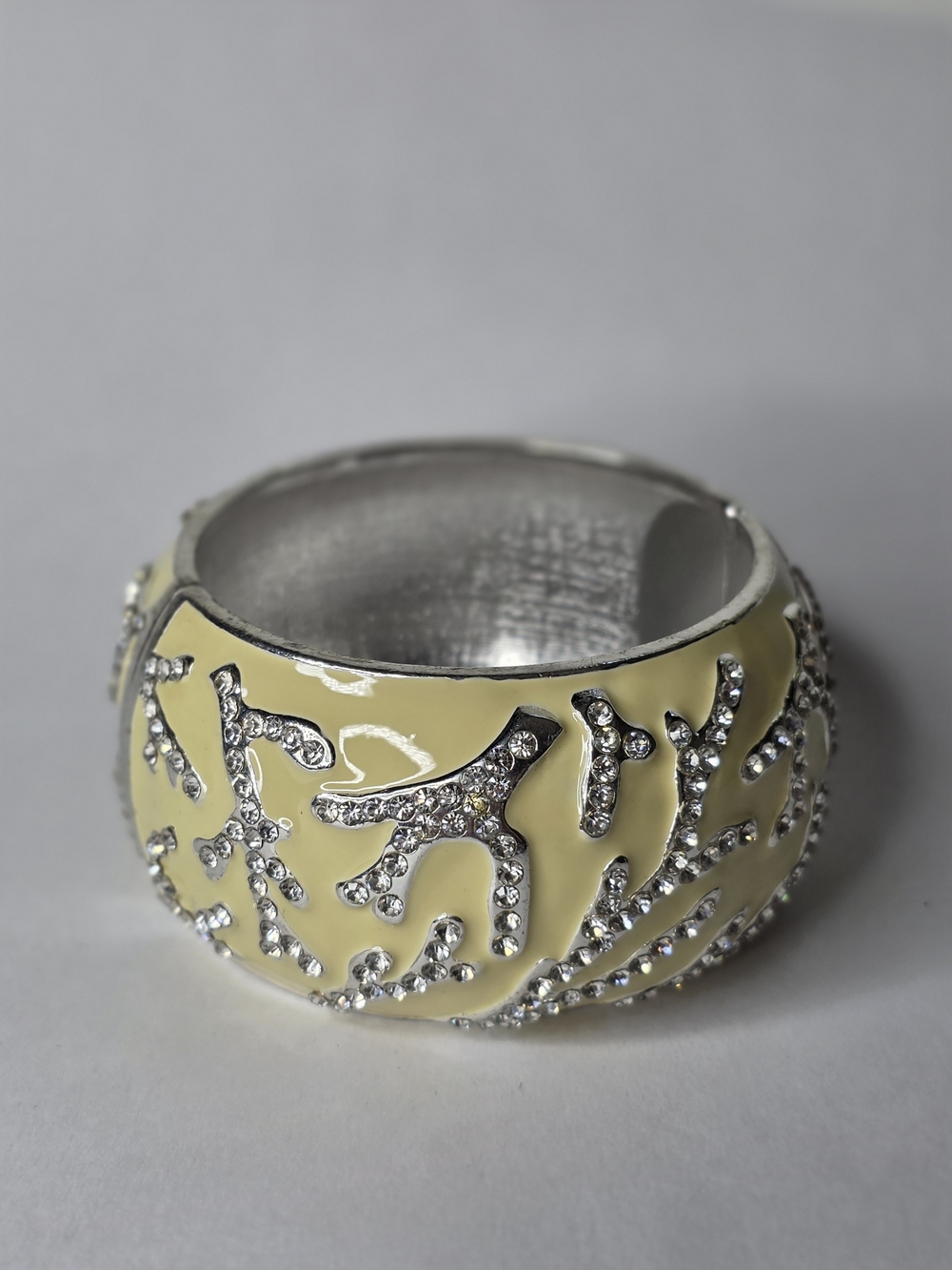 Sequin Nordstrom Modern remake Silver-Tone Cream enamel painted Bracelet